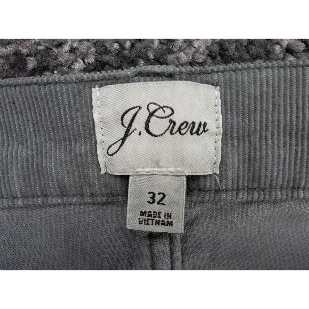 J Crew Pants Mens 32 Actual 35x28 Gray Vintage Slim Straight Stretch Corduroy